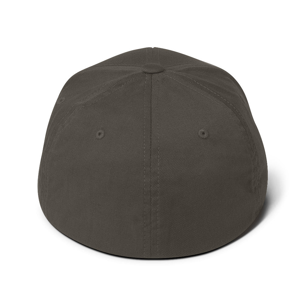 Dark grey structured twill cap with closed-back design from The Dark Hour Coffee Company, featuring a curved brim and adjustable strap.