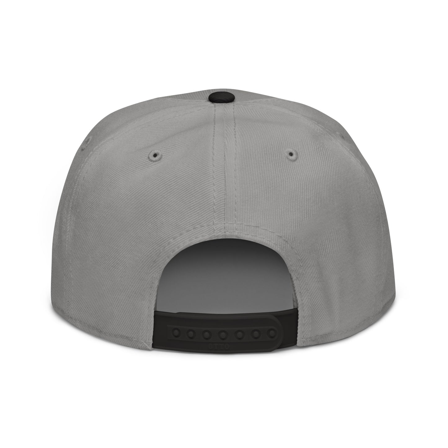 Black and gray snapback hat from The Dark Hour Coffee Company with a structured front and adjustable back.