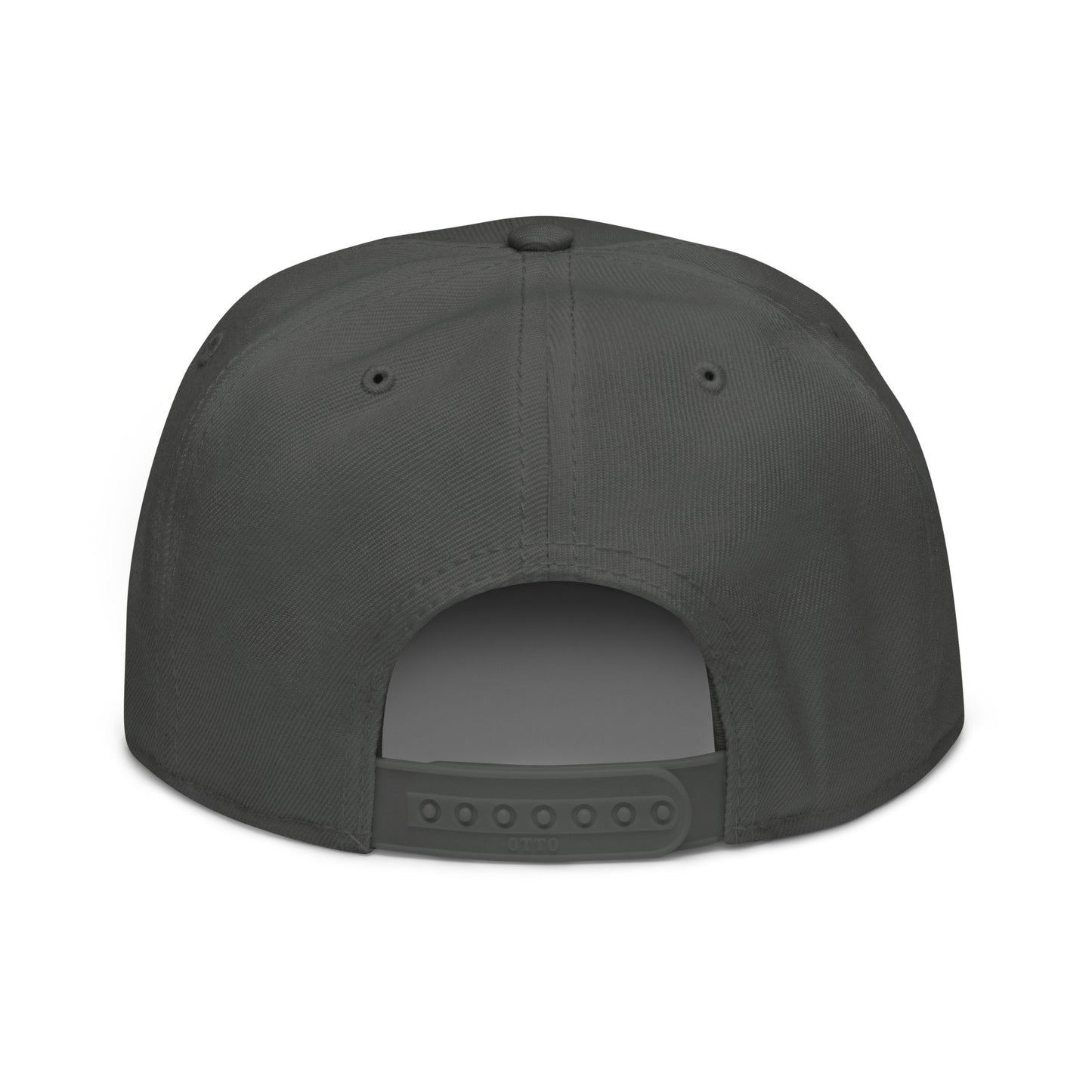 Charcoal gray snapback hat from The Dark Hour Coffee Company with a flat brim and adjustable back.