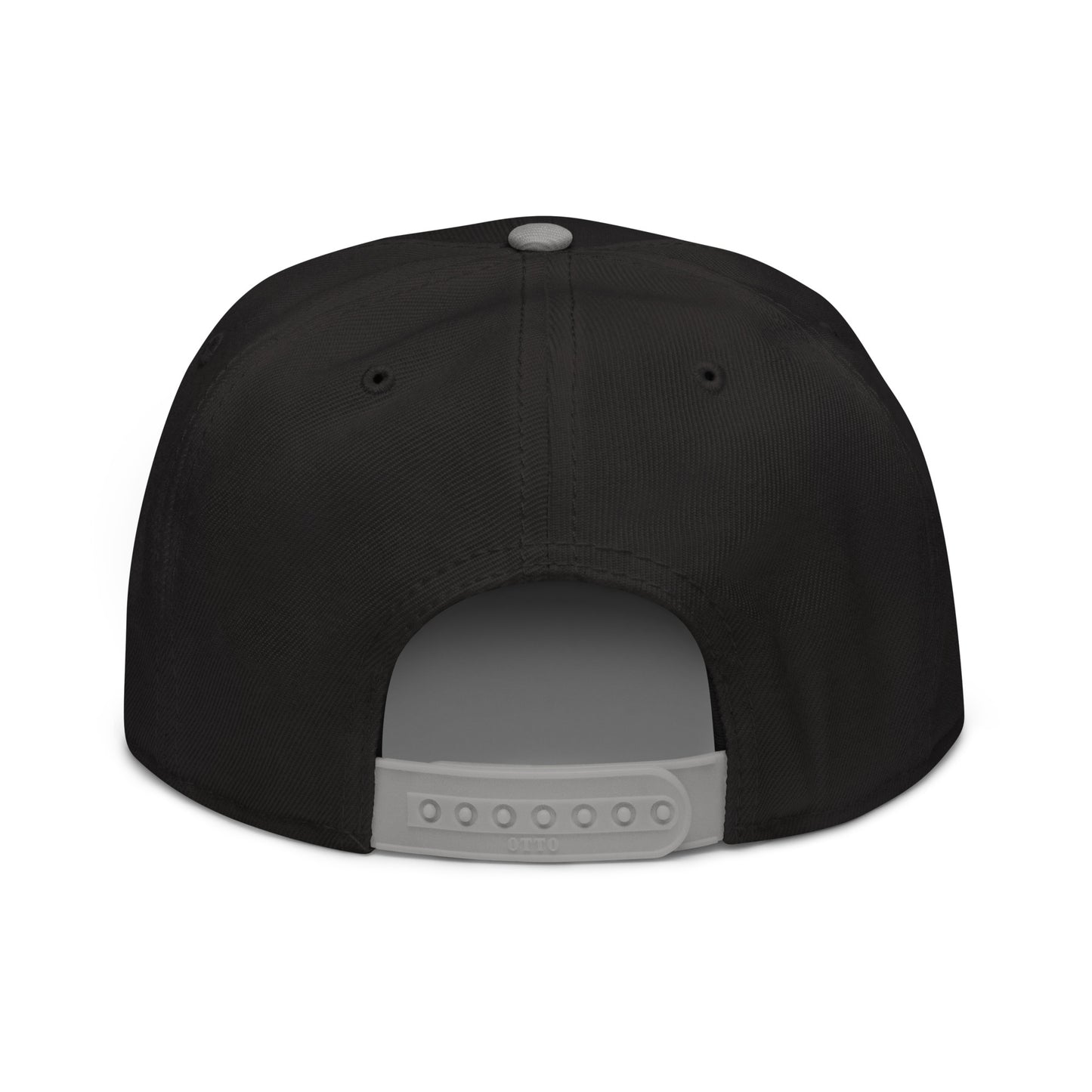Gray and black snapback hat by The Dark Hour Coffee Company, featuring a classic adjustable back design.
