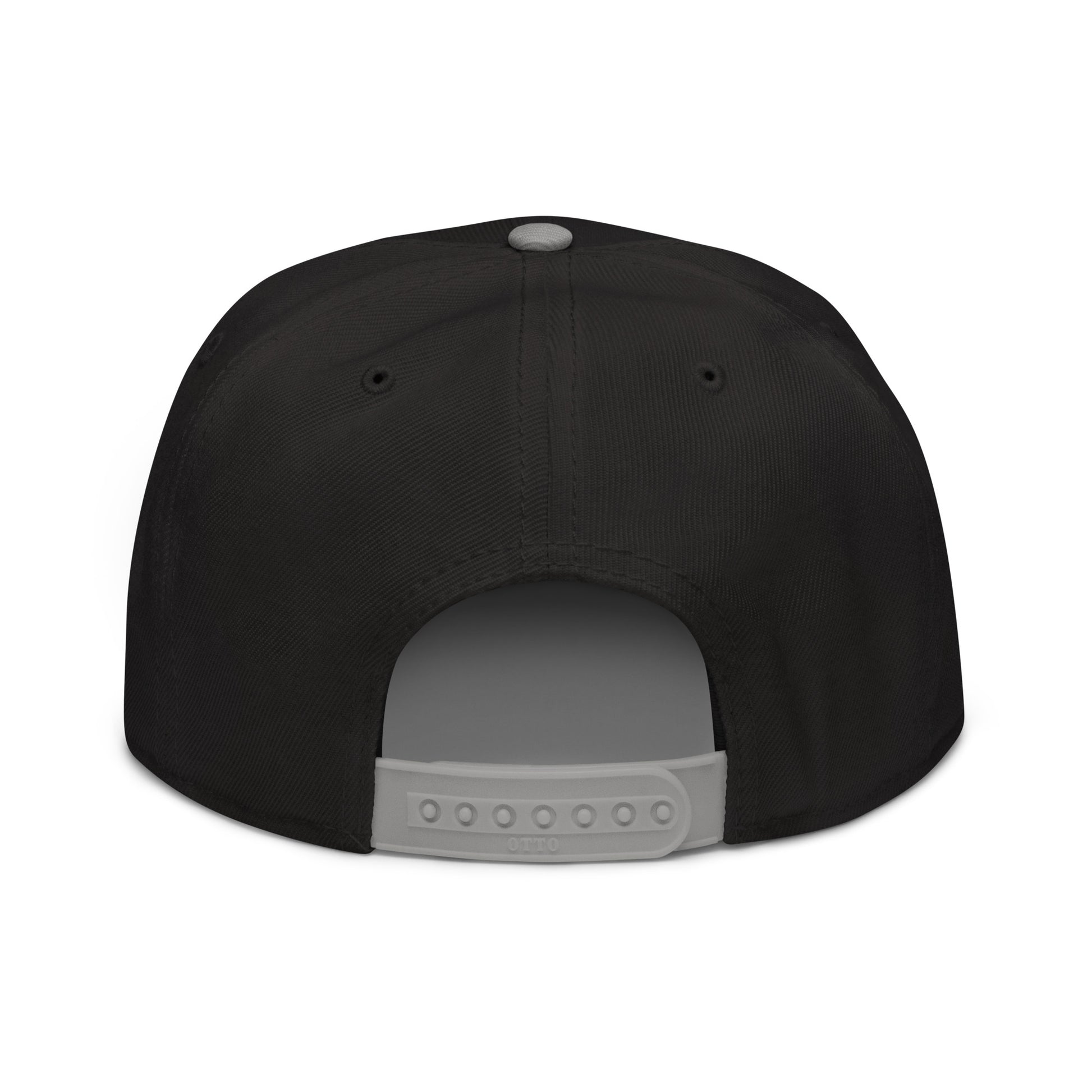 Gray and black snapback hat by The Dark Hour Coffee Company, featuring a classic adjustable back design.