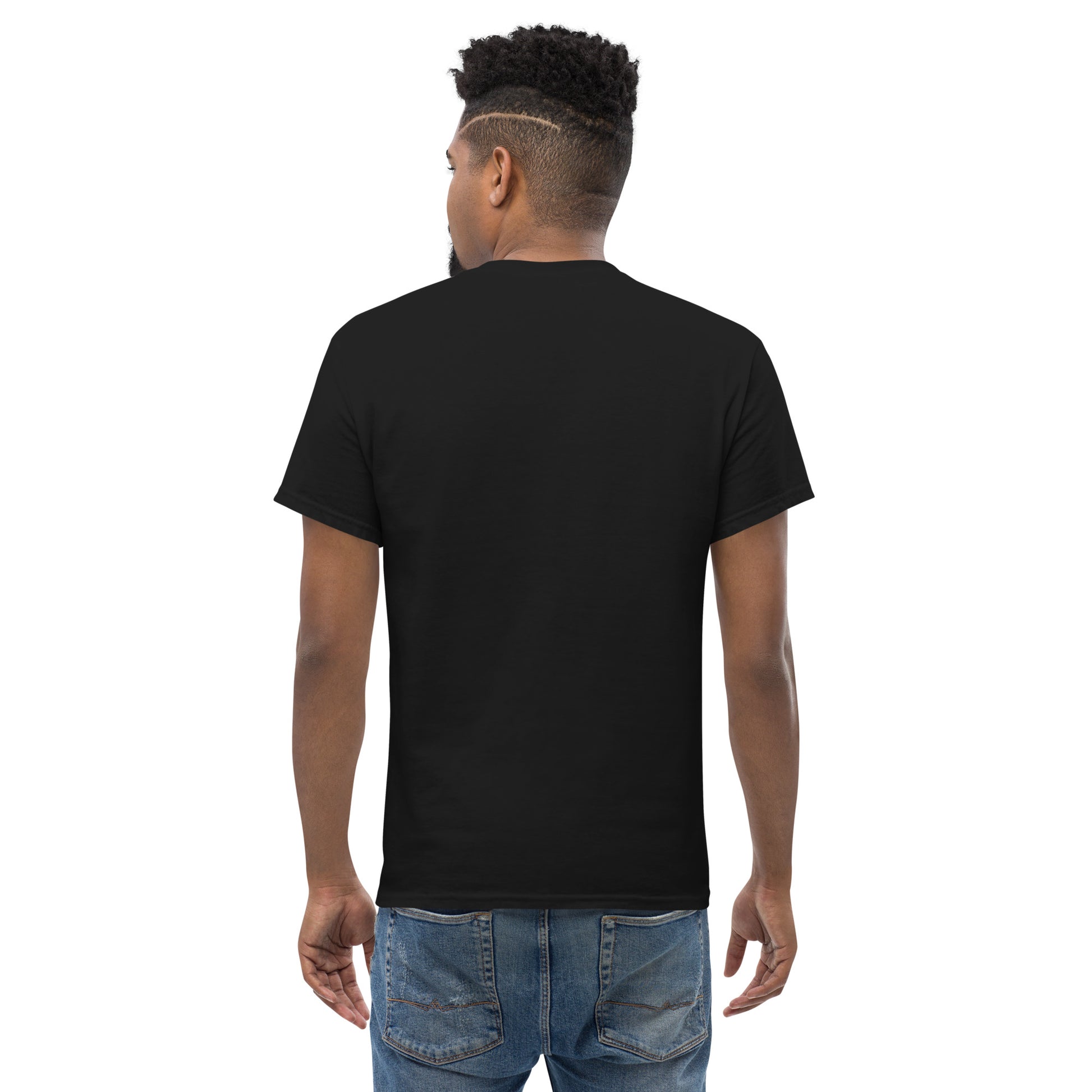 Black unisex classic T-shirt from The Dark Hour Coffee Company, showing the back view with a simple design.