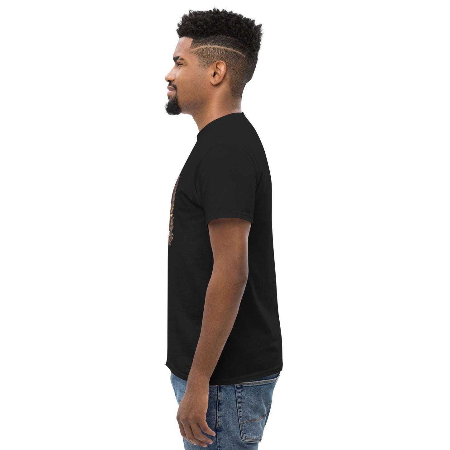Black unisex classic T-shirt from The Dark Hour Coffee Company, shown laying flat with short sleeves and a round neckline.