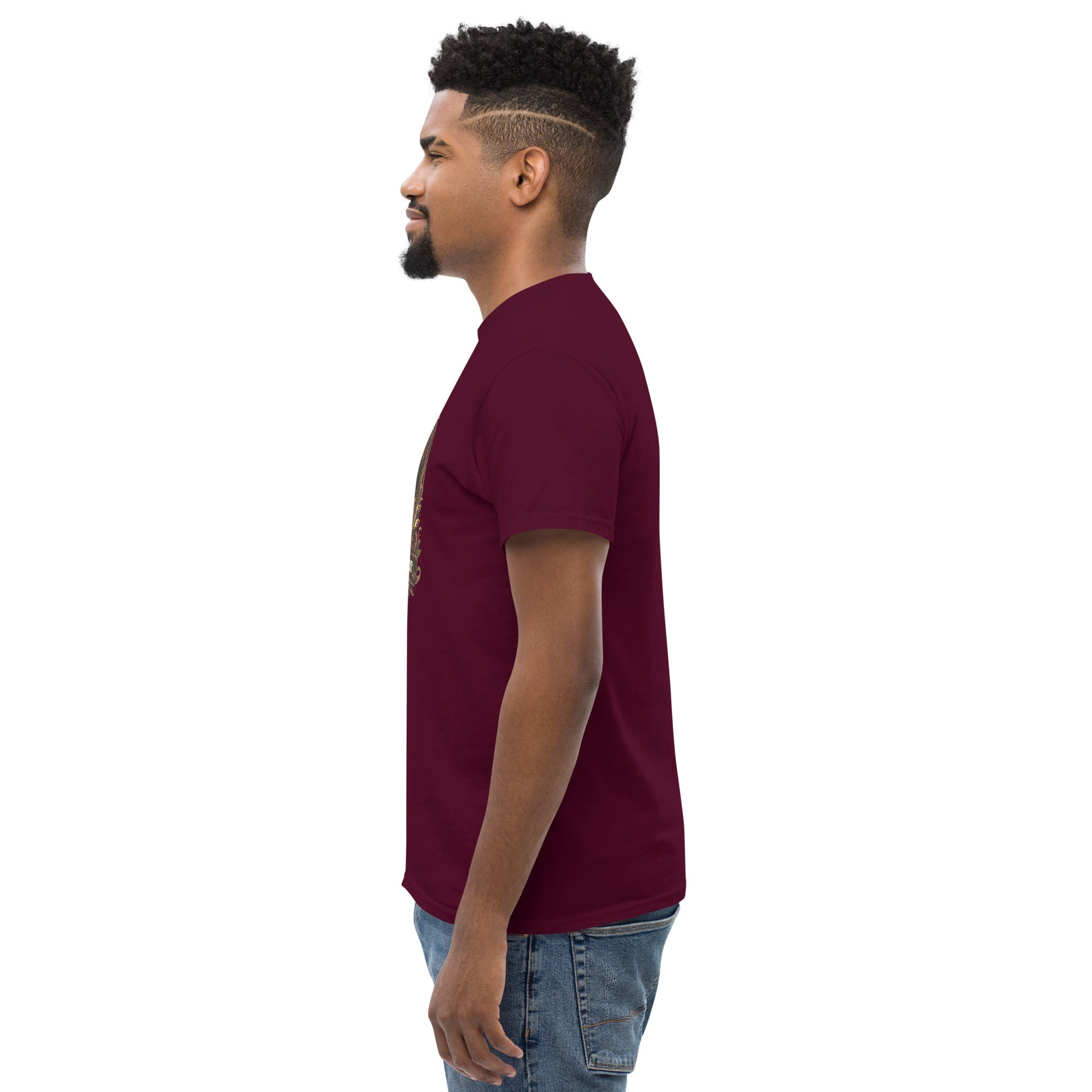 Maroon unisex classic T-shirt from The Dark Hour Coffee Company, showing the front view on a plain background.